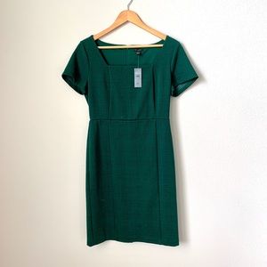 Ann Taylor Green Plaid Structured Dress
